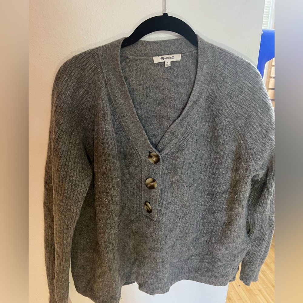 Madewell, gray sweater, size small